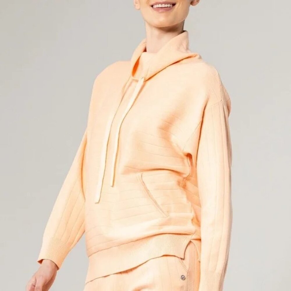 Verve Ellipse Levelwear High Mock Neck Collar Knit Ribbed Sweater Peach Size S - Picture 7 of 8